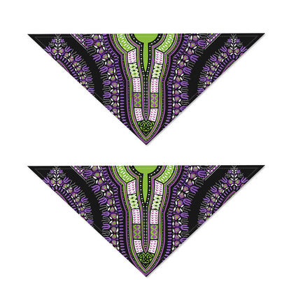 Black And Purple African Dashiki Print Dog Bandana