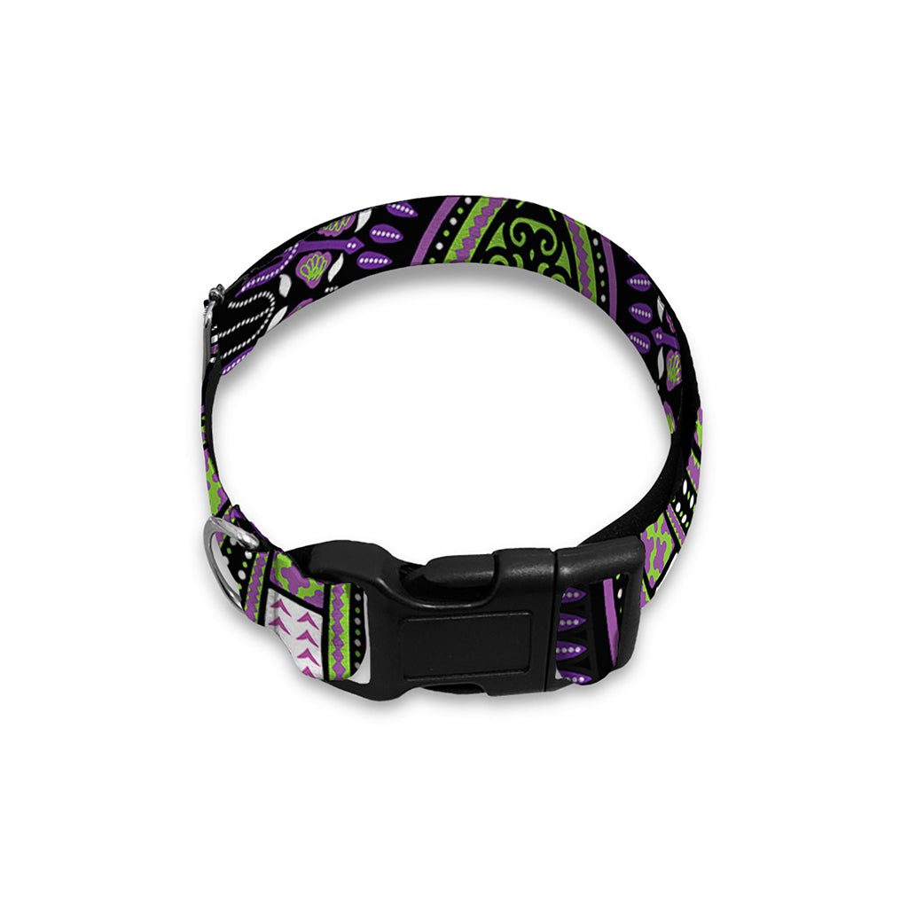 Black And Purple African Dashiki Print Dog Collar