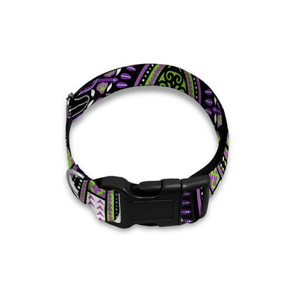 Black And Purple African Dashiki Print Dog Collar