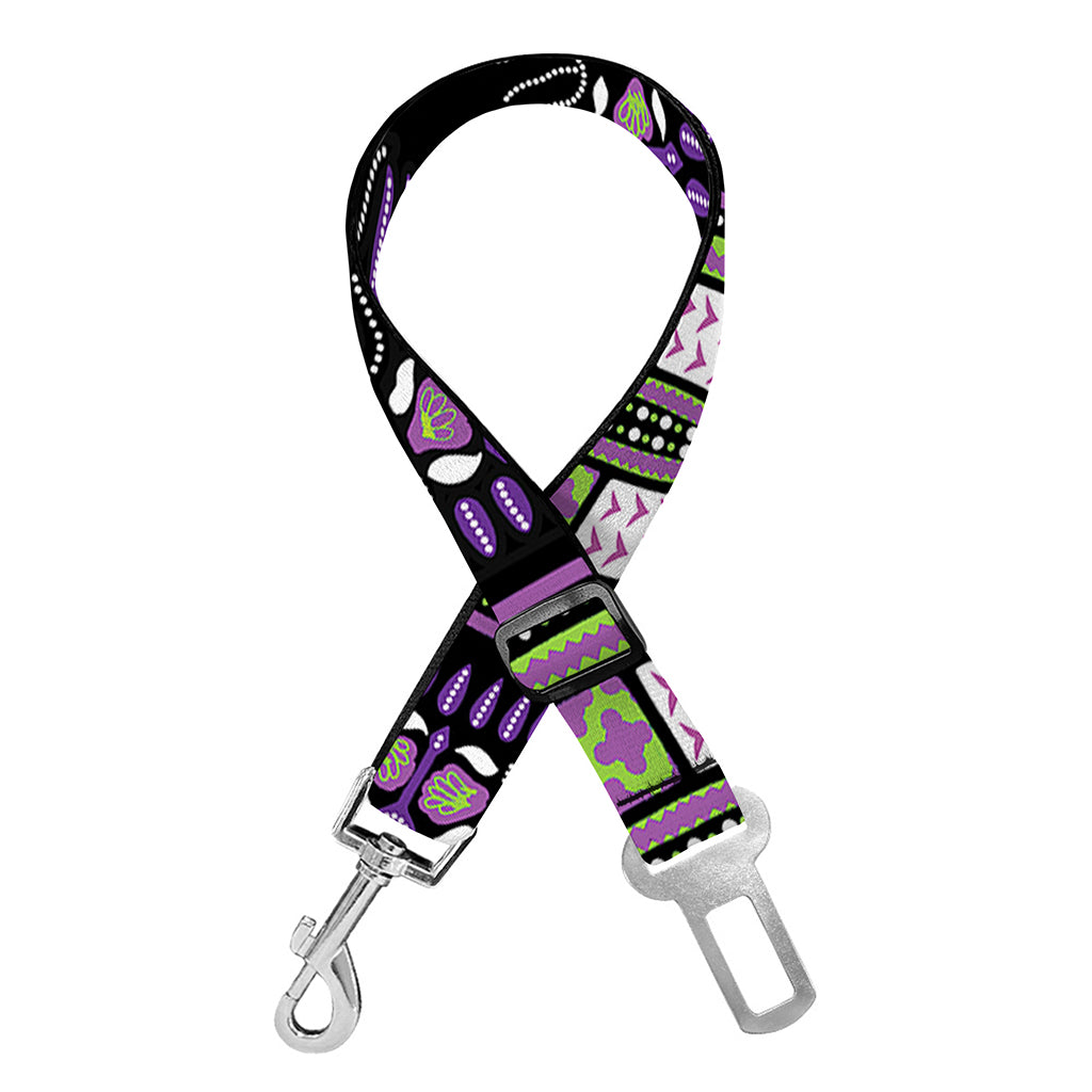 Black And Purple African Dashiki Print Dog Seat Belt