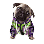 Black And Purple African Dashiki Print Dog Zip Up Hoodie