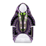 Black And Purple African Dashiki Print Dog Zip Up Hoodie