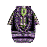 Black And Purple African Dashiki Print Dog Zip Up Hoodie
