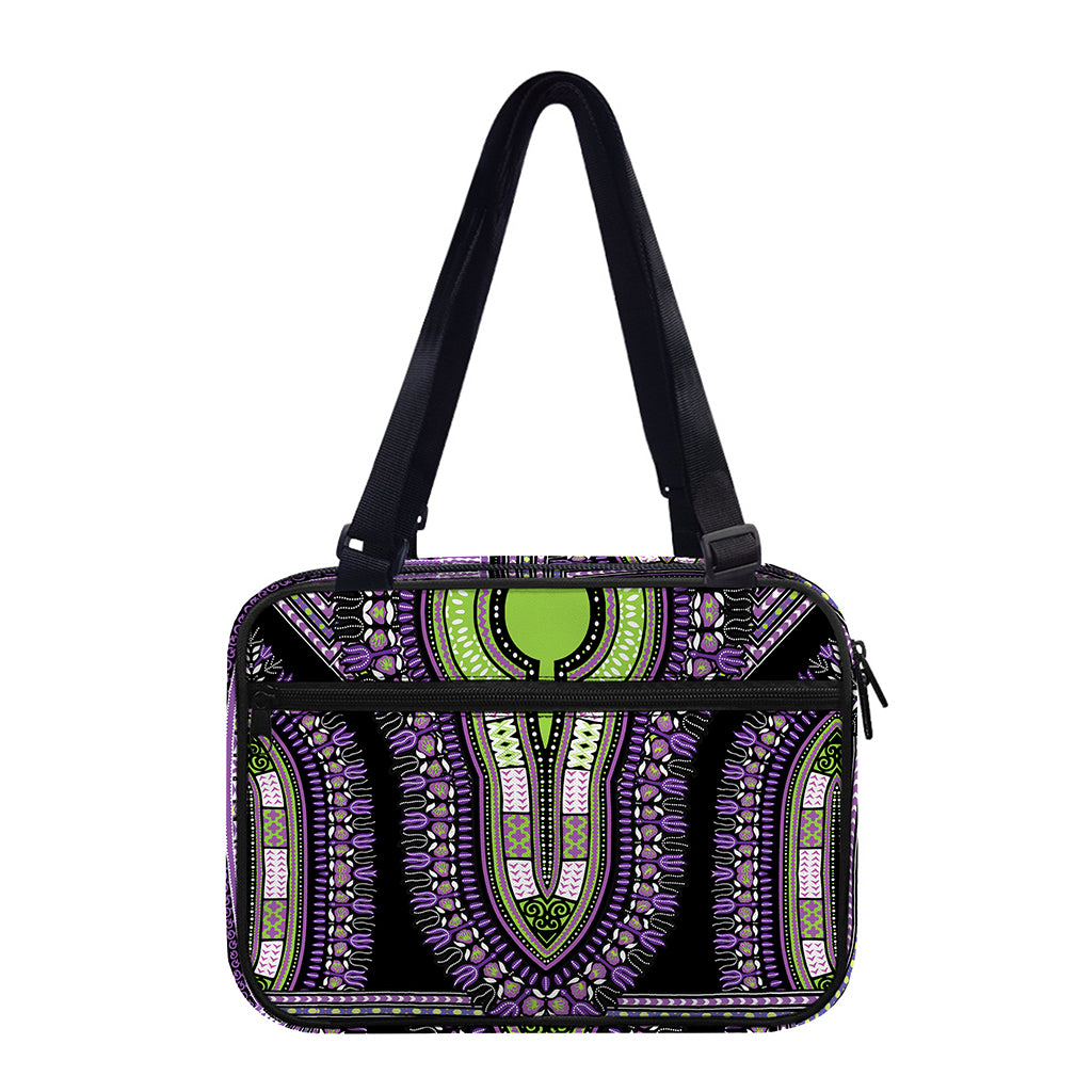 Black And Purple African Dashiki Print Double Strap Bible Bag