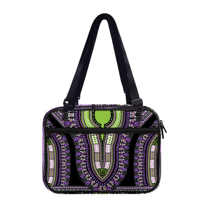 Black And Purple African Dashiki Print Double Strap Bible Bag