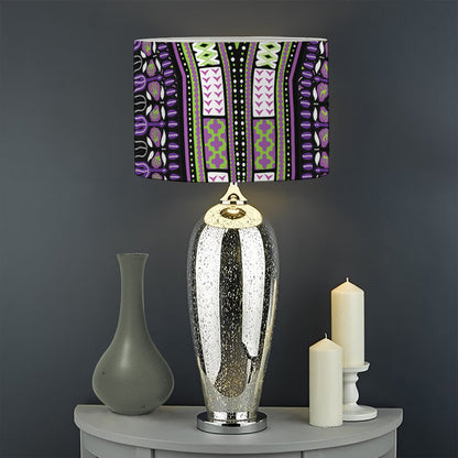 Black And Purple African Dashiki Print Drum Lamp Shade