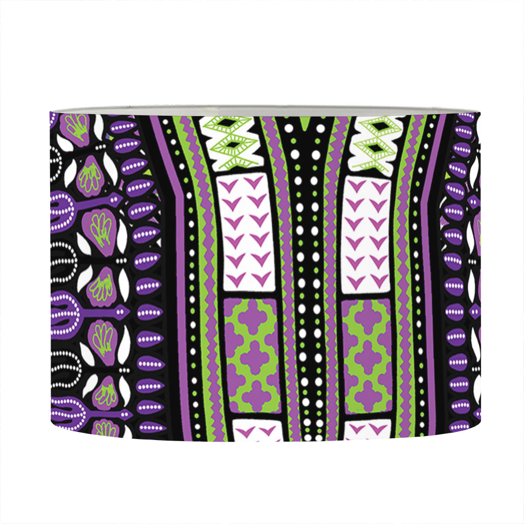 Black And Purple African Dashiki Print Drum Lamp Shade