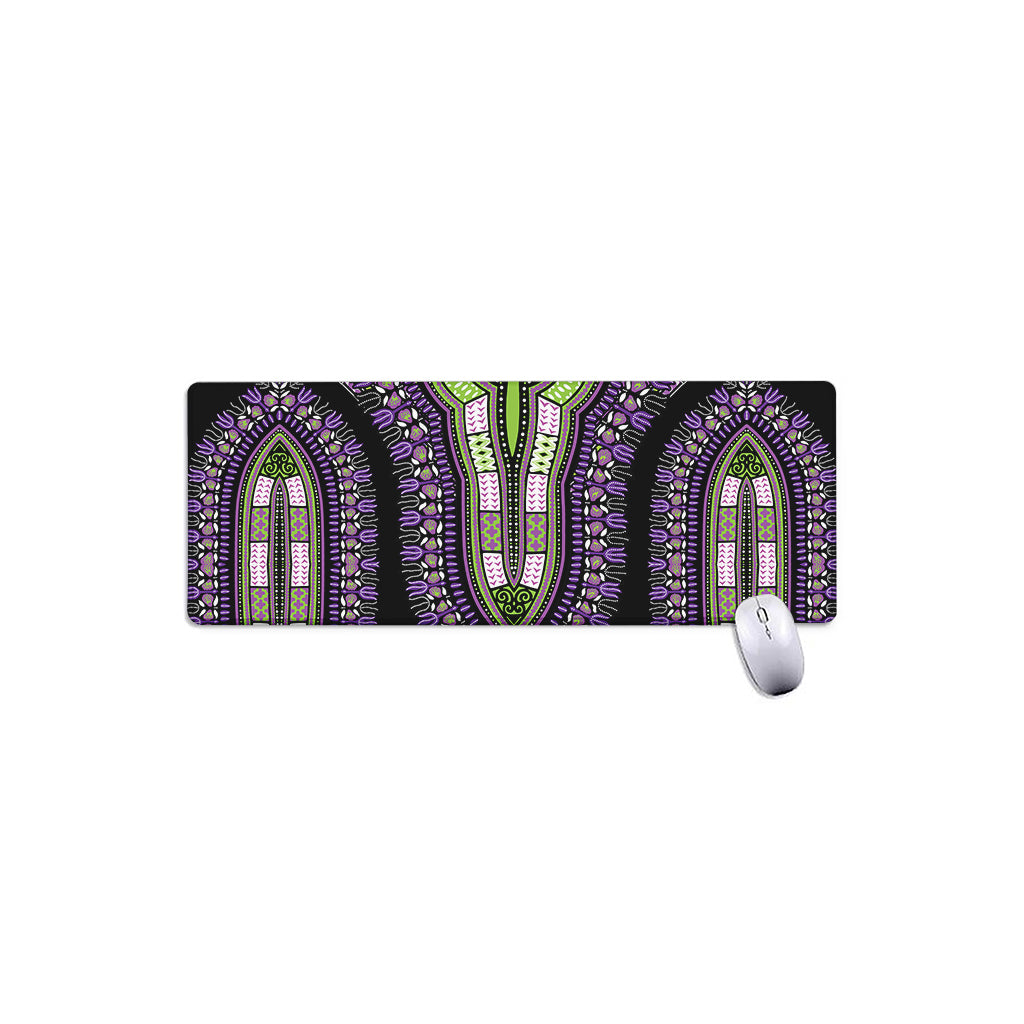 Black And Purple African Dashiki Print Extended Mouse Pad