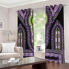 Black And Purple African Dashiki Print Extra Wide Grommet Curtains