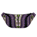 Black And Purple African Dashiki Print Fanny Pack