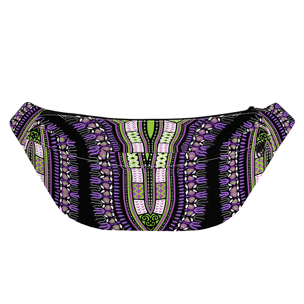 Black And Purple African Dashiki Print Fanny Pack