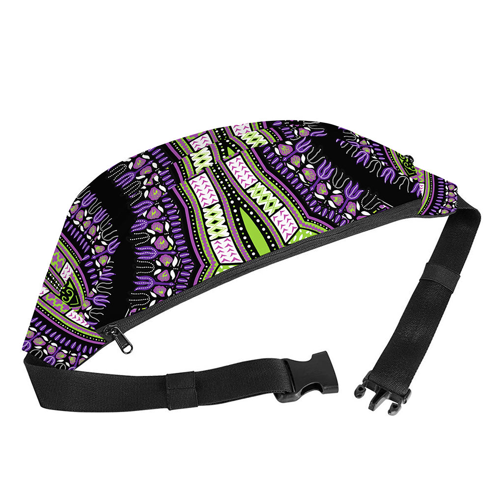 Black And Purple African Dashiki Print Fanny Pack