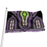 Black And Purple African Dashiki Print Flag