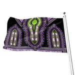 Black And Purple African Dashiki Print Flag