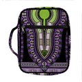 Black And Purple African Dashiki Print Front Pocket Bible Bag