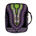 Black And Purple African Dashiki Print Front Pocket Bible Bag