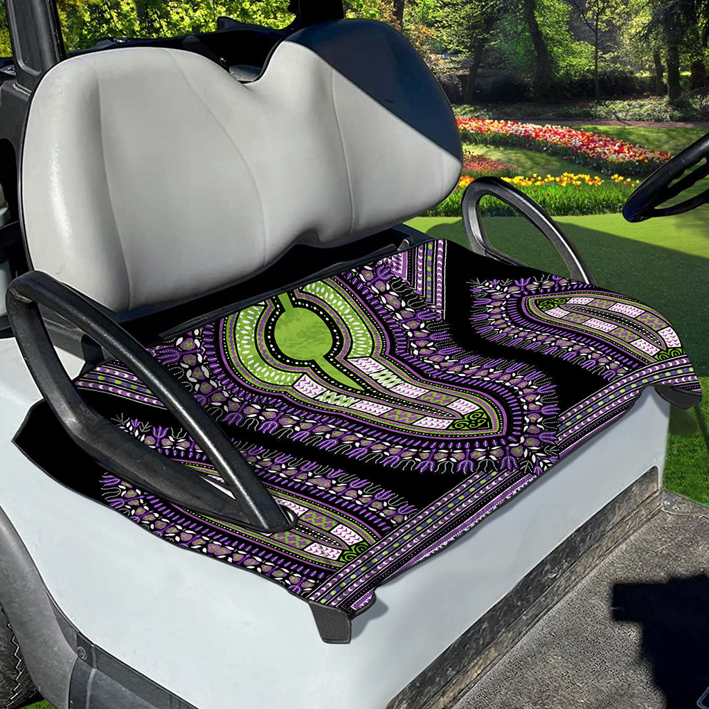 Black And Purple African Dashiki Print Golf Cart Seat Cover