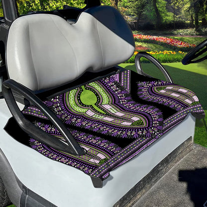 Black And Purple African Dashiki Print Golf Cart Seat Cover
