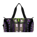 Black And Purple African Dashiki Print Gym Bag