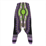 Black And Purple African Dashiki Print Hammer Pants