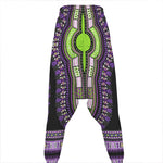 Black And Purple African Dashiki Print Hammer Pants
