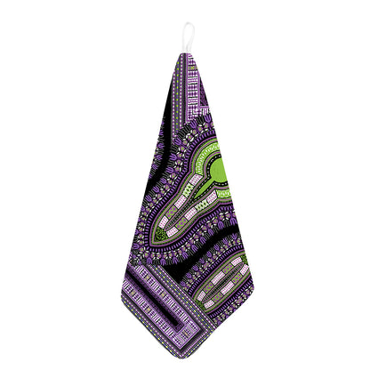Black And Purple African Dashiki Print Hand Towel