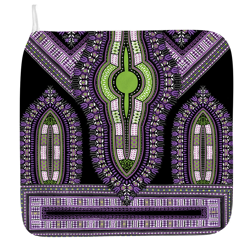 Black And Purple African Dashiki Print Hand Towel
