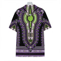 Black And Purple African Dashiki Print Hawaiian Shirt