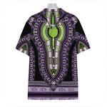 Black And Purple African Dashiki Print Hawaiian Shirt