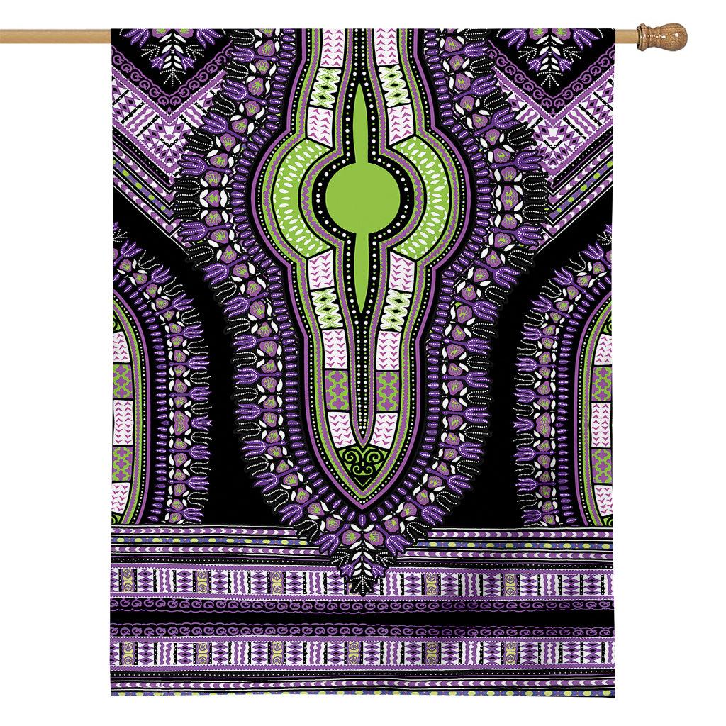Black And Purple African Dashiki Print House Flag
