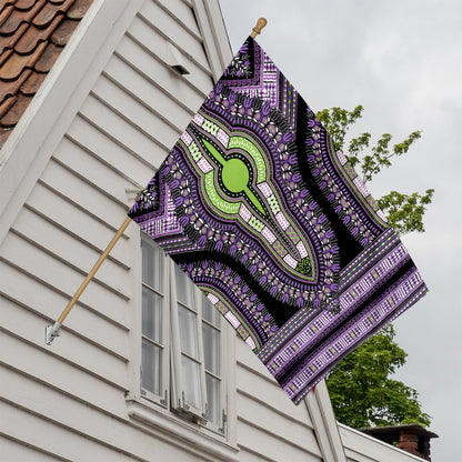 Black And Purple African Dashiki Print House Flag