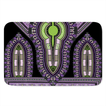 Black And Purple African Dashiki Print Indoor Door Mat
