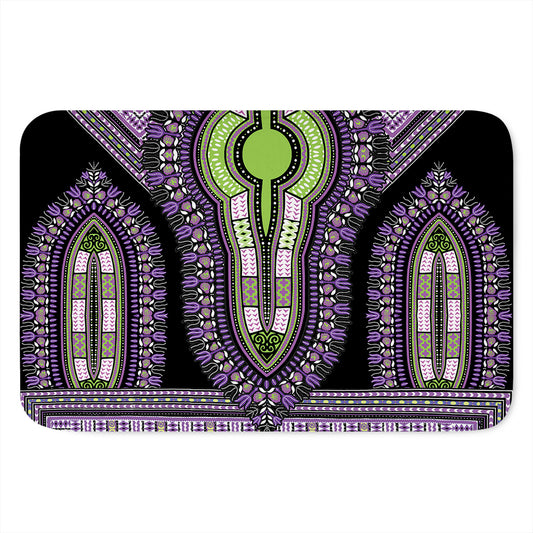 Black And Purple African Dashiki Print Indoor Door Mat