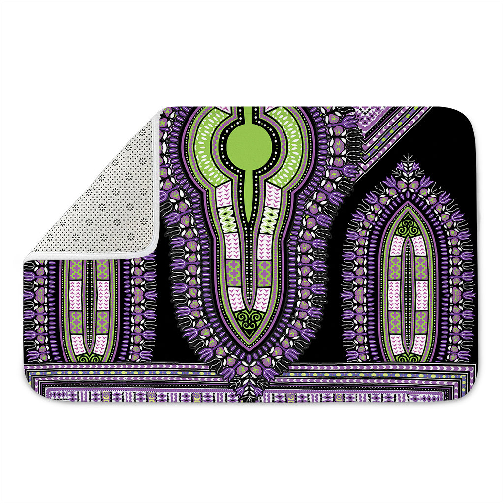 Black And Purple African Dashiki Print Indoor Door Mat