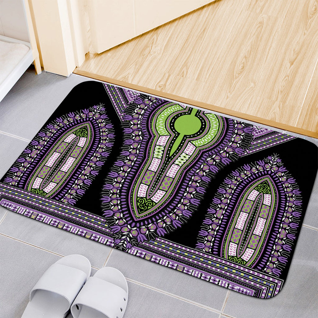 Black And Purple African Dashiki Print Indoor Door Mat
