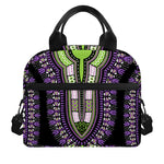 Black And Purple African Dashiki Print Insulated Lunch Bag