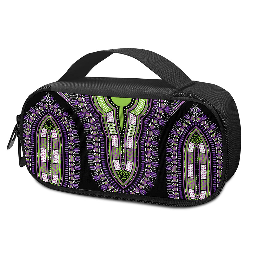 Black And Purple African Dashiki Print Insulin Cooler Travel Case