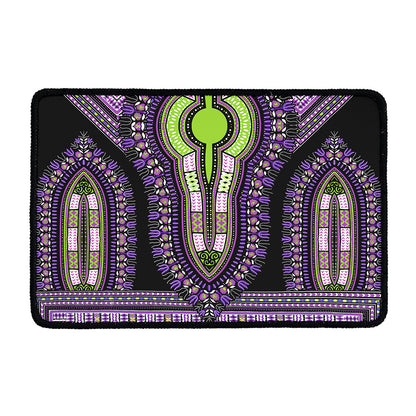 Black And Purple African Dashiki Print Kitchen Mat