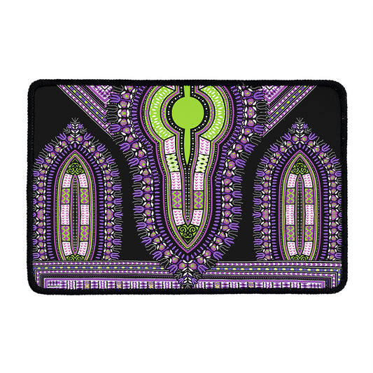 Black And Purple African Dashiki Print Kitchen Mat