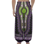 Black And Purple African Dashiki Print Lantern Pants