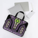 Black And Purple African Dashiki Print Laptop Sleeve With Handle