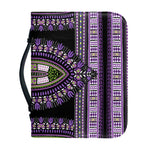 Black And Purple African Dashiki Print Leather Bible Cover