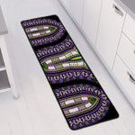 Black And Purple African Dashiki Print Long Kitchen Mat