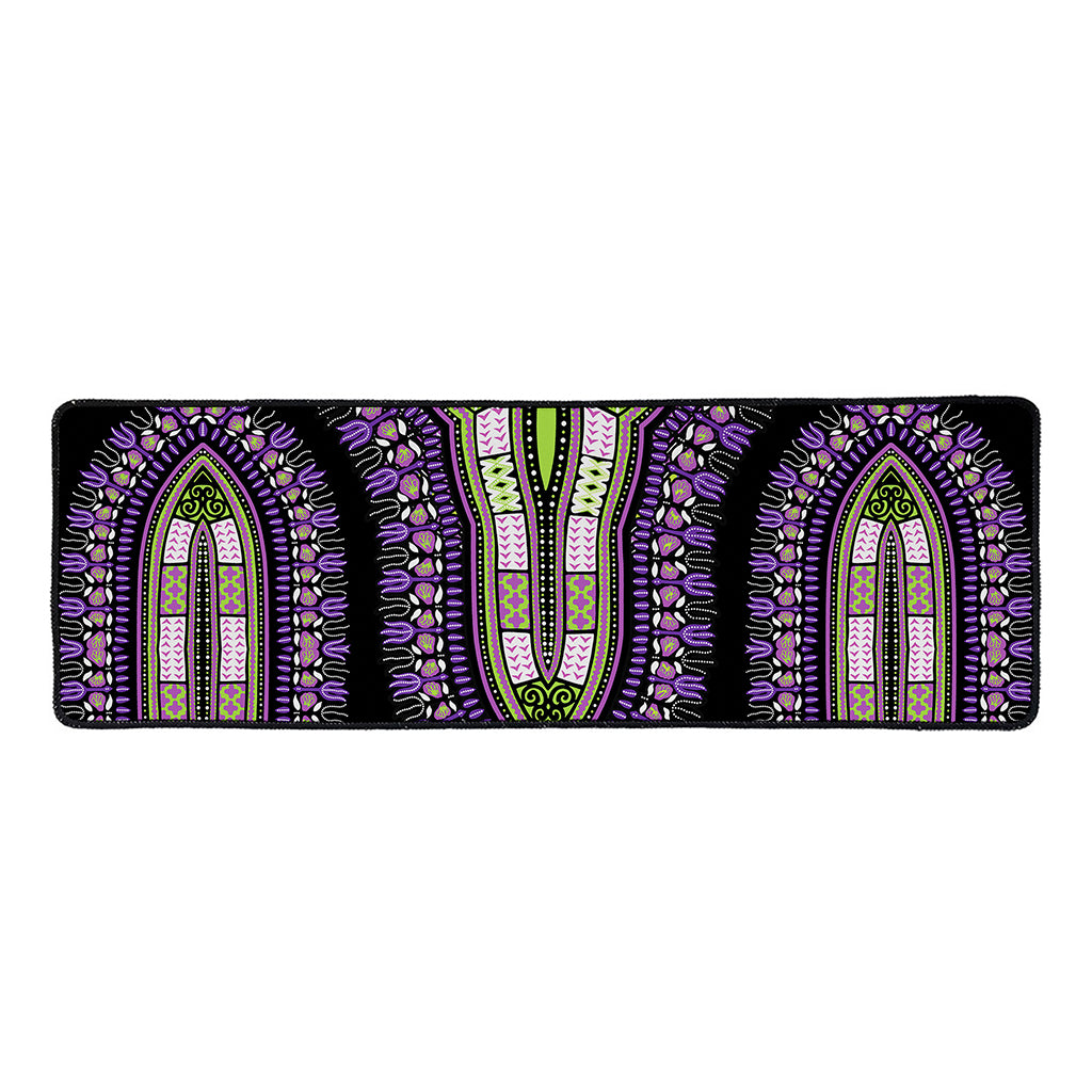 Black And Purple African Dashiki Print Long Kitchen Mat