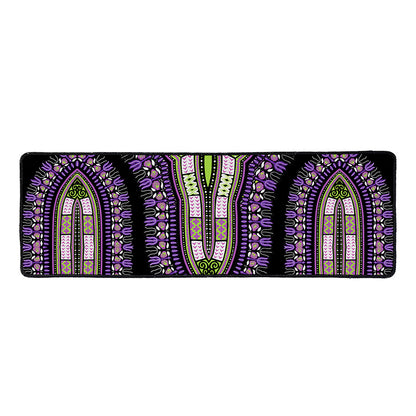 Black And Purple African Dashiki Print Long Kitchen Mat
