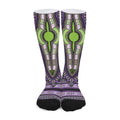Black And Purple African Dashiki Print Long Socks