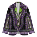 Black And Purple African Dashiki Print Men's Blazer
