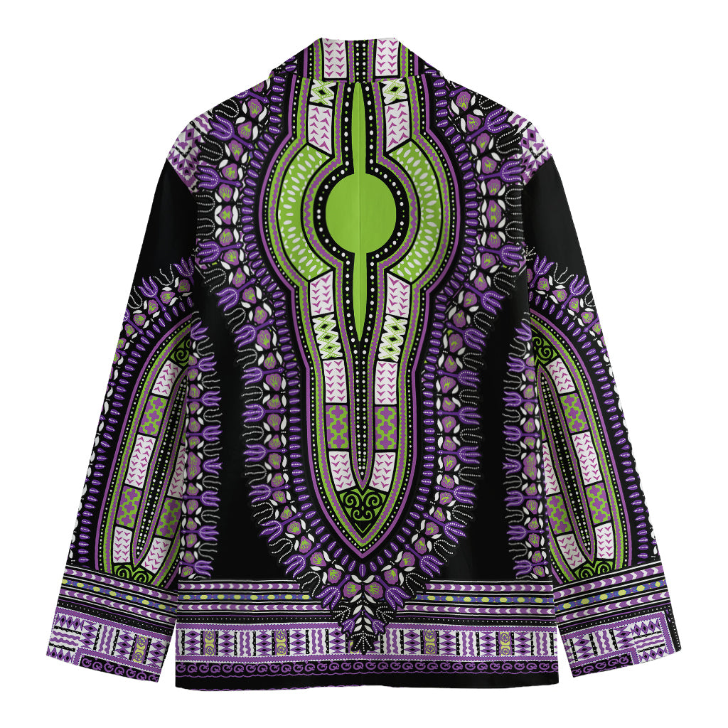 Black And Purple African Dashiki Print Men's Blazer