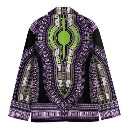 Black And Purple African Dashiki Print Men's Blazer
