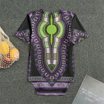 Black And Purple African Dashiki Print Men's Bodysuit